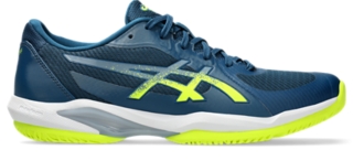 SOLUTION SWIFT FF 2 CLAY Men Mako Blue Safety Yellow Men s Tennis Shoes ASICS UK