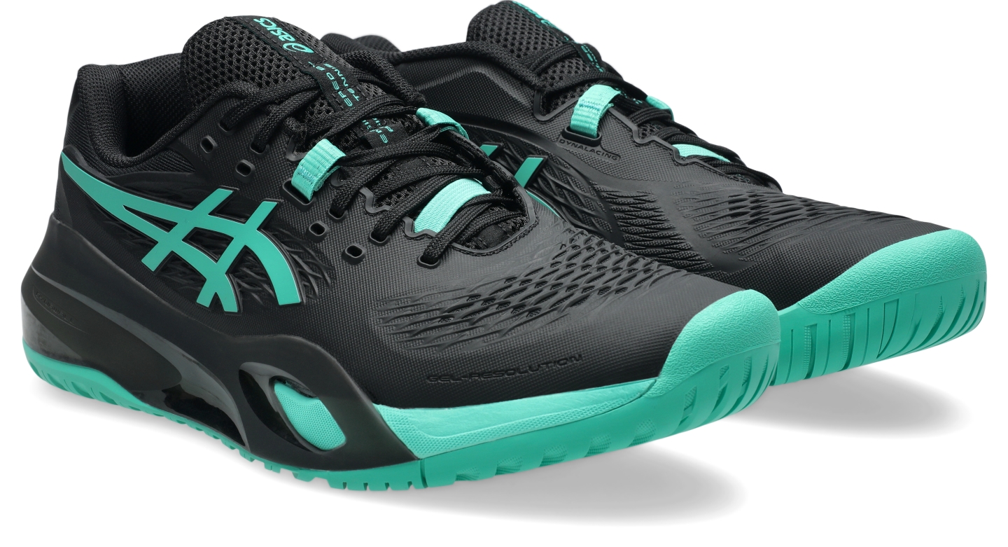 Мужские кроссовки ASICS Gel-Resolution X, цвет: Чёрный / Зелёный — фото 2
