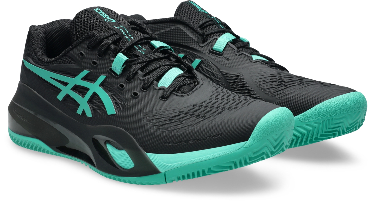Мужские кроссовки ASICS Gel-Resolution X Clay, цвет: Чёрный / Зелёный — фото 2