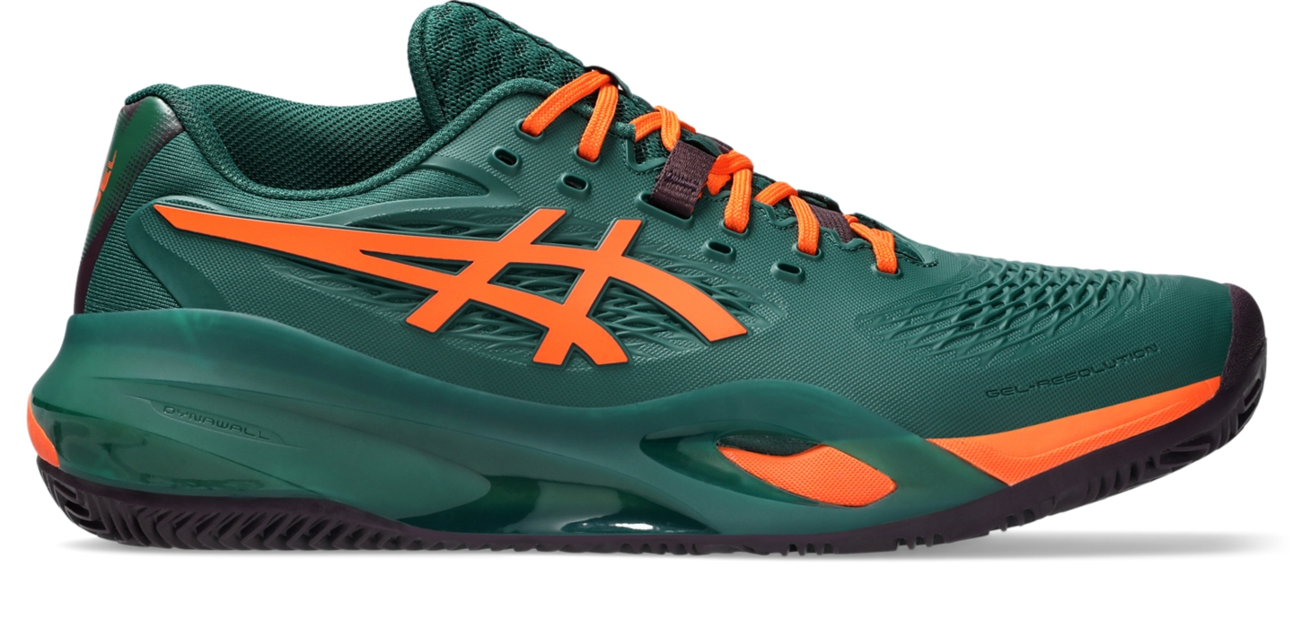 Мужские кроссовки ASICS Gel-Resolution X Padel, цвет: Зелёный / Оранжевый — фото 1