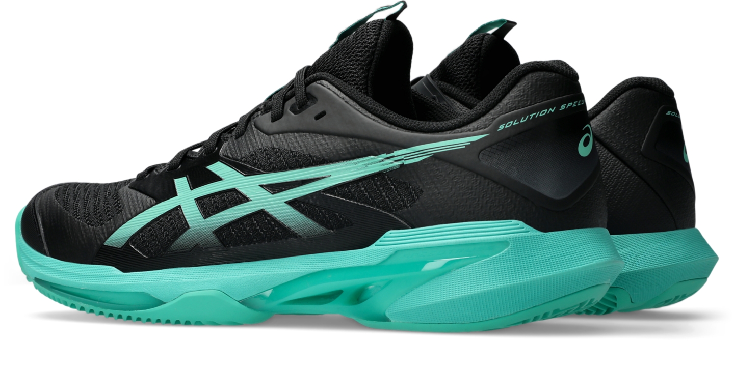 Мужские кроссовки ASICS Solution Speed FF 4 Clay, цвет: Чёрный / Зелёный — фото 3