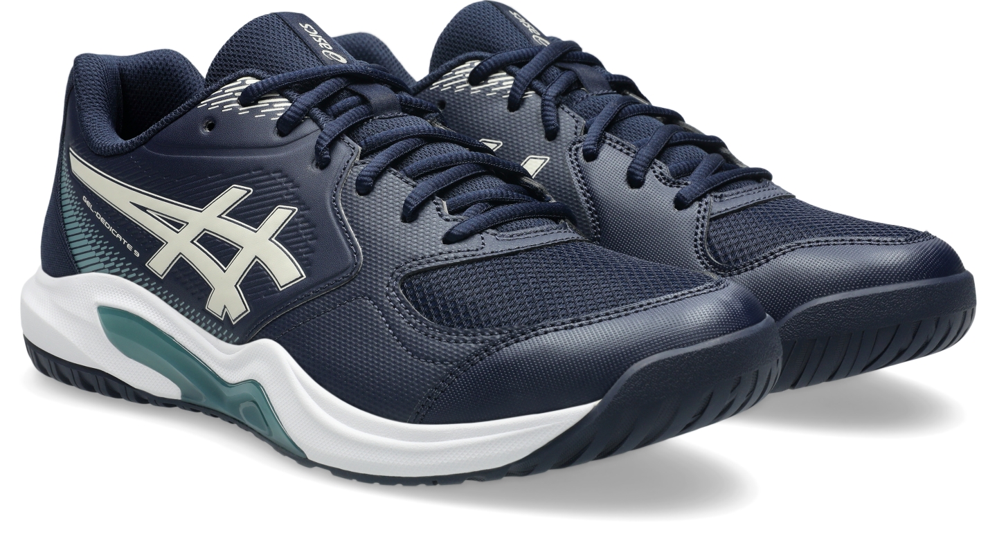 Мужские кроссовки ASICS Gel-Dedicate 9, цвет: Тёмно-синий / Овсяный — фото 2