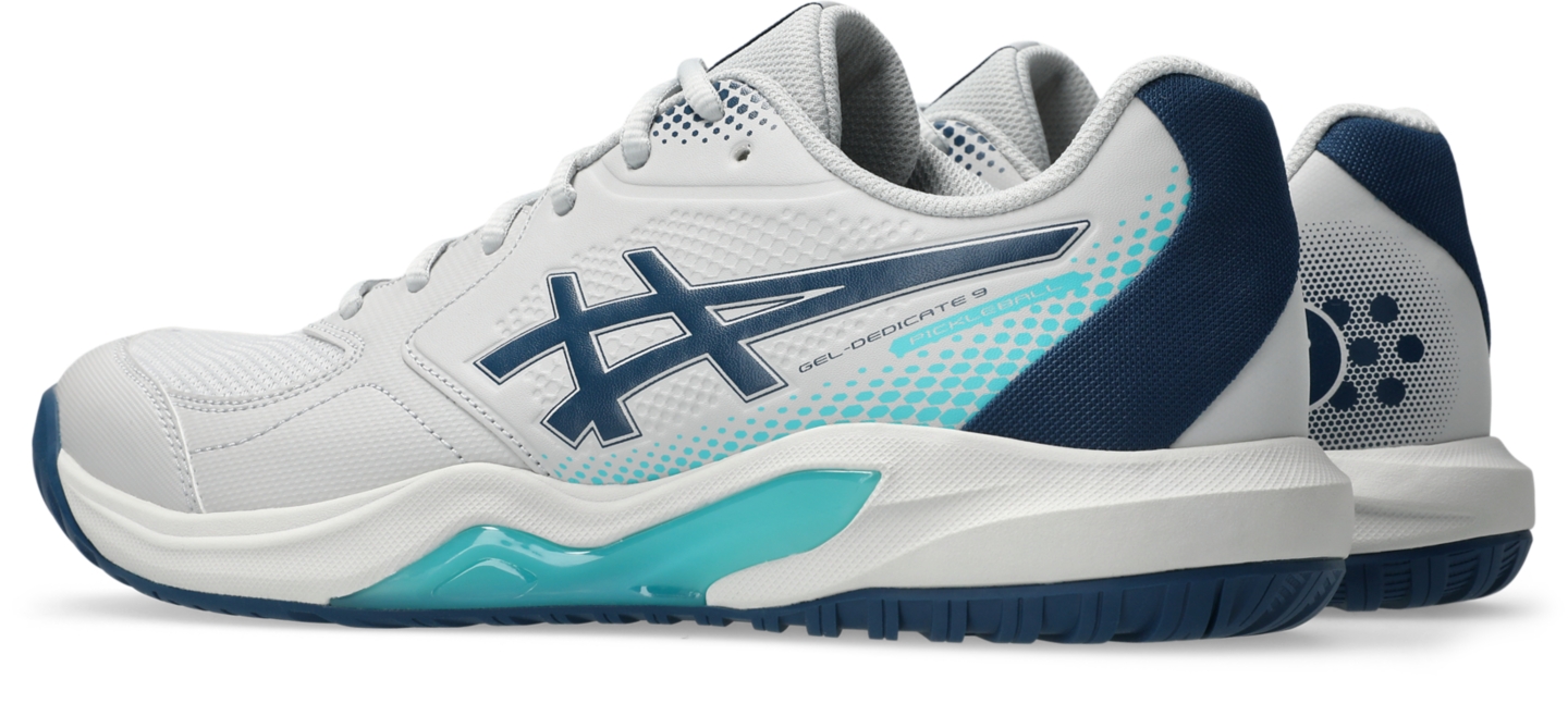 Мужские кроссовки ASICS Gel-Dedicate 9 Pickleball, цвет: Серый / Синий — фото 3