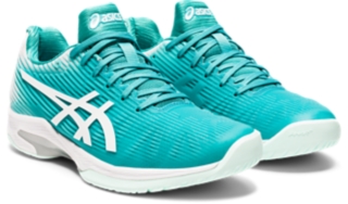 Women s SOLUTION SPEED FF Techno Cyan White Tennis Shoes ASICS