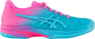 pink and blue asics
