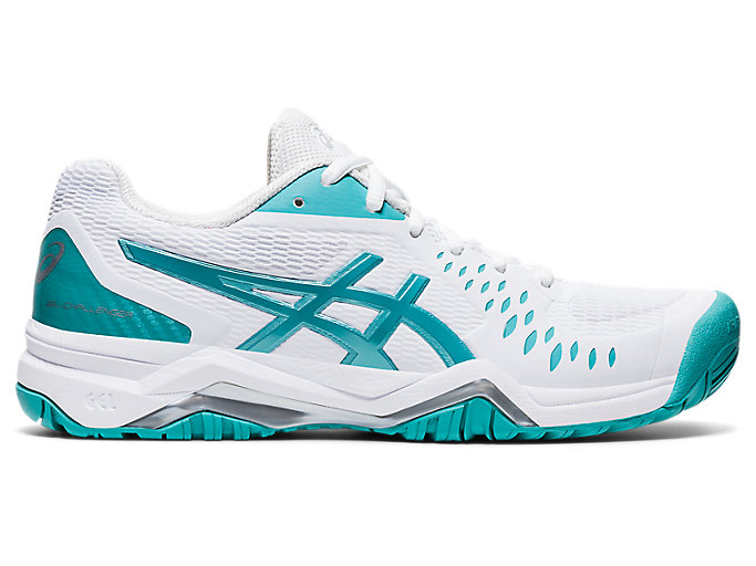 Image 1 of 7 of Mujer White/Techno Cyan GEL-CHALLENGER™ 12 Zapatillas de tenis para mujer