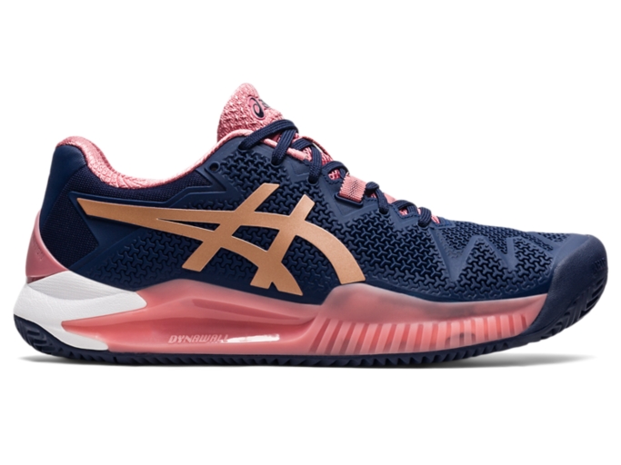 Women's GEL-RESOLUTION 8 CLAY | Peacoat/Rose Gold | Tennis Shoes | ASICS