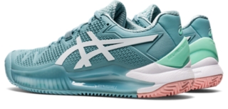 ZAPATILLAS ASICS MUJER GEL RESOLUTION 8 CLAY AZUL HUMO - Conecta Store