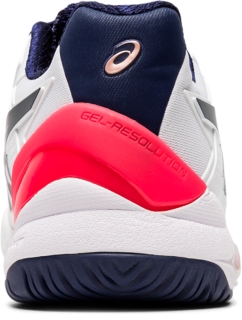 Asics Gel Resolution 8 Women's Clay Court Tennis Shoe (Peacot/White)