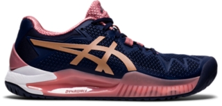 Women s GEL Resolution 8 Peacoat Rose Gold Tennis Shoes ASICS