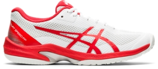 Women s Court Speed FF White Fiery Red Tennis Shoes ASICS