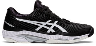  ASICS Women's Solution Speed FlyteFoam 2 Tennis Shoes, 5,  White/Black : Ropa, Zapatos y Joyería