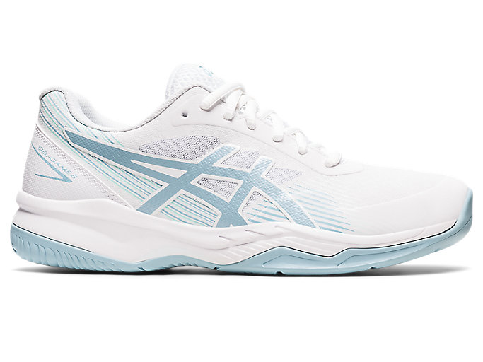 Image 1 of 7 of Women's White/Smoke Blue GEL-GAME 8 Women's Tennis Shoes & Trainers