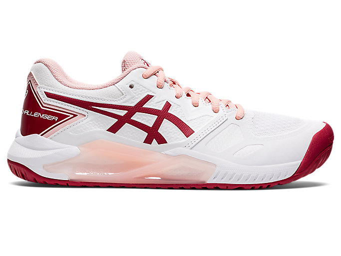 Image 1 of 7 of Women's White/Cranberry GEL-CHALLENGER 13 Women's Tennis Shoes