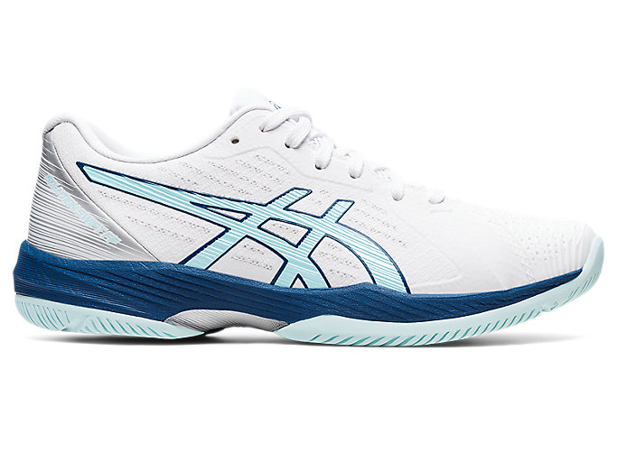 Image 1 of 7 of Women's White/Clear Blue SOLUTION SWIFT™ FF Women's Tennis Shoes
