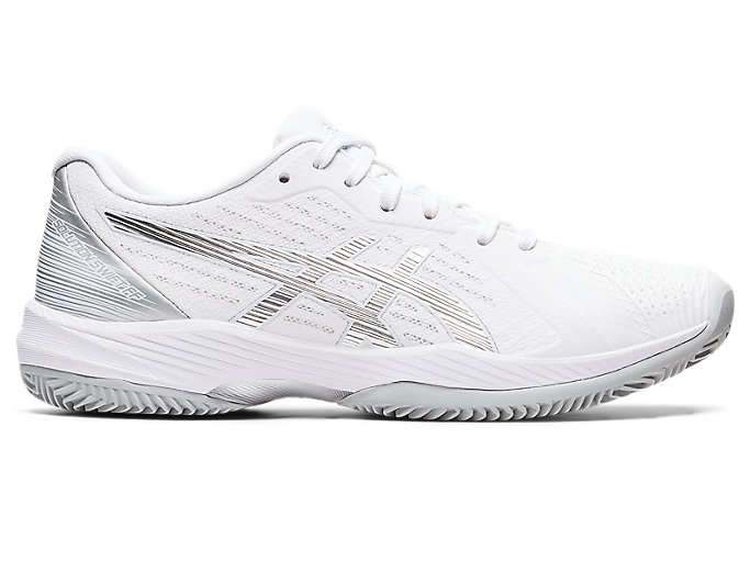 Image 1 of 7 of Women's White/Pure Silver SOLUTION SWIFT FF CLAY Women's Tennis Shoes & Trainers
