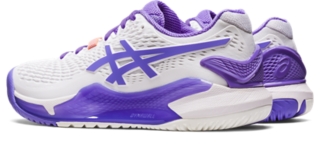  ASICS Tenis Gel-Resolution 9 para mujer, Blanco/Amatista :  Ropa, Zapatos y Joyería