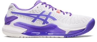 Women s GEL RESOLUTION 9 White Amethyst Tennis ASICS Outlet UK