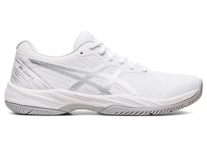 Image 1 of 7 of Women's White/Pure Silver GEL-GAME 9 Women's Tennis Shoes