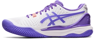 GEL RESOLUTION 9 CLAY Women White Amethyst Damen Tennisschuhe ASICS Outlet DE