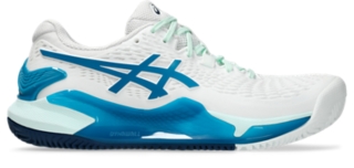 GEL RESOLUTION 9 CLAY Women White Teal Blue Zapatillas de tenis para mujer ASICS ES