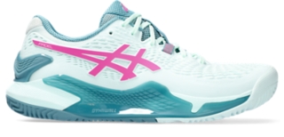 Women's GEL-RESOLUTION 9 PADEL, Soothing Sea/Hot Pink