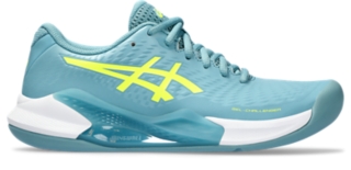 GEL CHALLENGER 14 INDOOR Women Gris Blue Safety Yellow Tennisschoenen voor dames ASICS Outlet NL