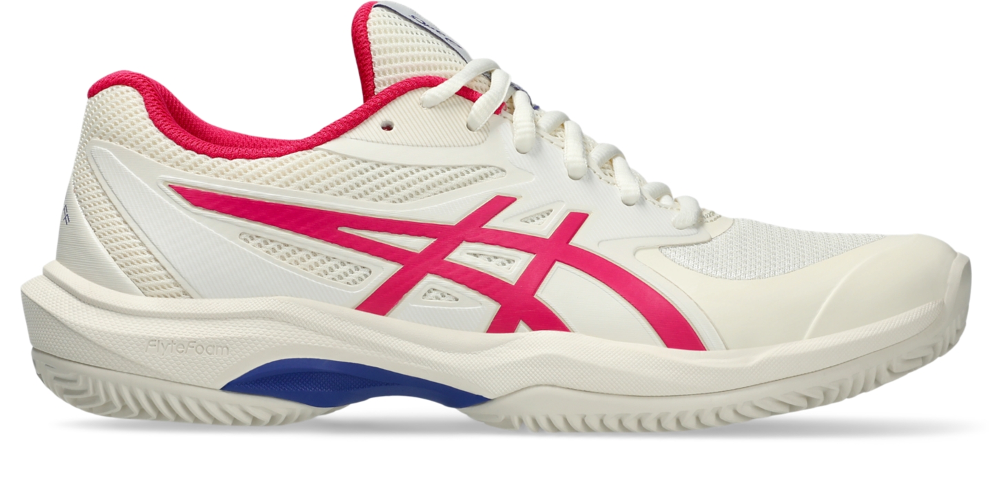 Женские кроссовки ASICS Game FF CLAY/OC, цвет: Кремовый / Яркий розовый — фото 1