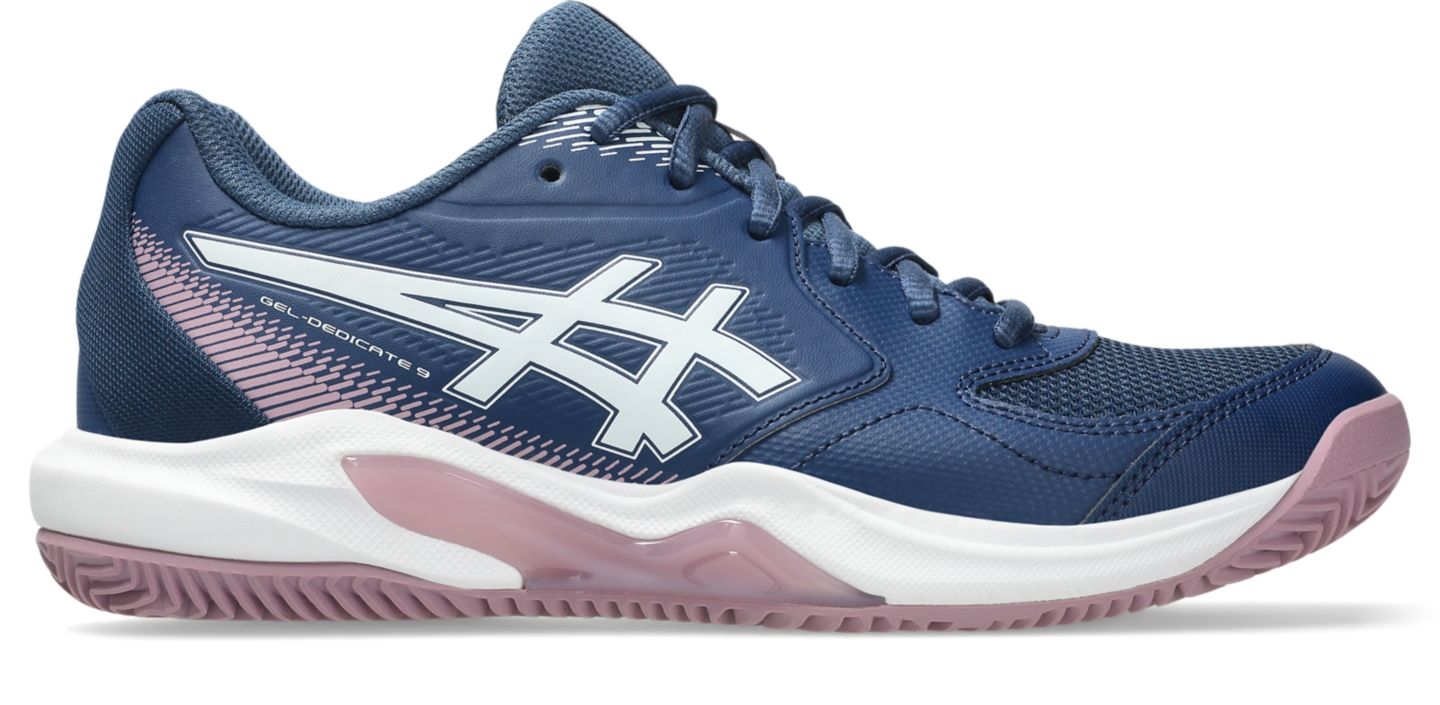 Женские кроссовки ASICS Gel-Dedicate 9 Clay, цвет: Синий / Белый — фото 1