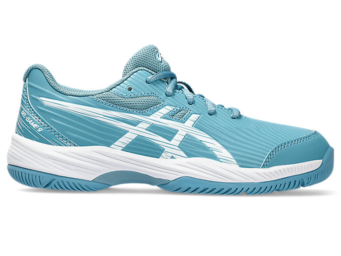 Image 1 of 7 of Kids Gris Blue/White GEL-GAME 9 GS Kids Tennis Shoes