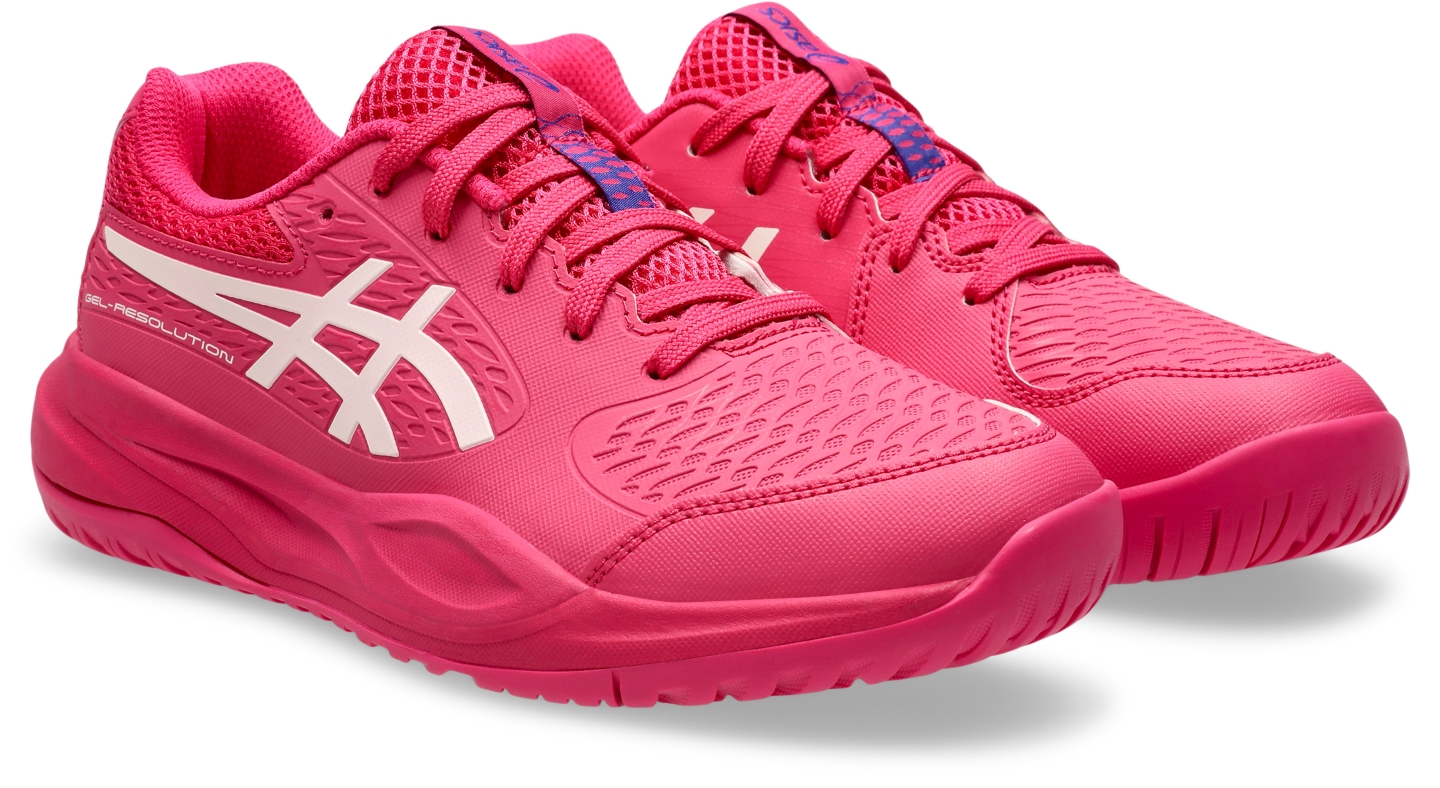 Детские кроссовки ASICS Gel-Resolution X, цвет: Яркий розовый / Кремовый — фото 2