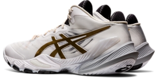 Men s METARISE White Pure Gold Volleyball Shoes ASICS