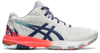 Men's NETBURNER FF MT 2 | Grey/Sunrise Red | Volleyball Shoes | ASICS