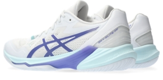 Women s SKY ELITE FF 2 White Blue Violet Volleyball Shoes ASICS