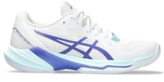 Women s SKY ELITE FF 2 White Blue Violet Volleyball Shoes ASICS