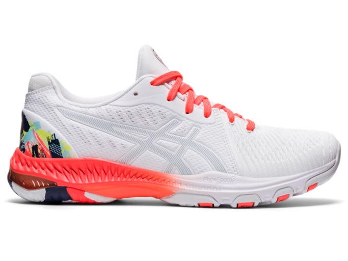 Women's NETBURNER BALLISTIC FF 2 | White/Sunrise Red | Volleyball | ASICS