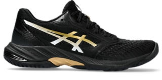 Black asics 2025 netball shoes