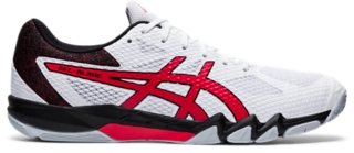 asics shoes red and white