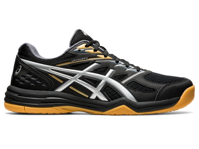 Men s UPCOURT 4 Black Pure Silver Volleyball Shoes ASICS