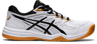 Men s UPCOURT 4 White Black Volleyball Shoes ASICS