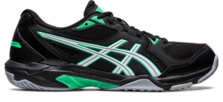 Men s GEL ROCKET 10 Black New Leaf Volleyball Shoes ASICS