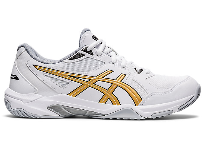 Image 1 of 7 of Men's White/Pure Gold GEL-ROCKET 10 Men's Volleyball Shoes