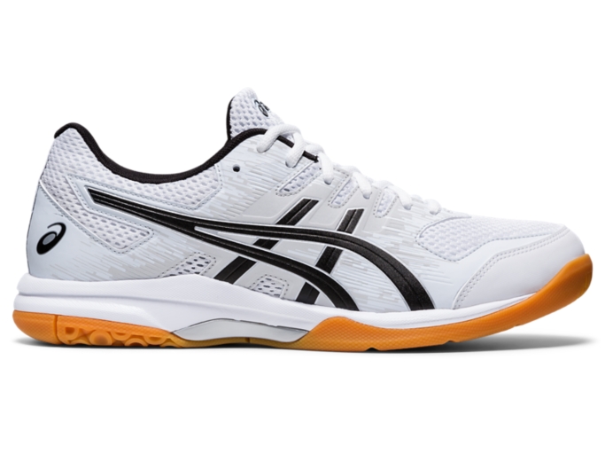 Black and white asics volleyball shoes sale