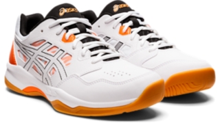 White and 2024 orange asics