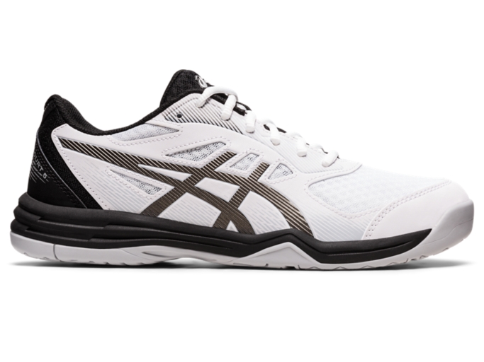 Men s UPCOURT 5 White Gunmetal Volleyball Shoes ASICS