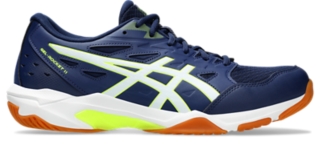 GEL ROCKET 11 WIDE Men Blue Expanse Safety Yellow Men s Volleyball Shoes ASICS United States