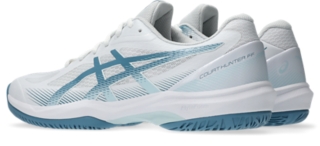 Image 3 of 8 of Men's WHITE/SABA BLUE COURT HUNTER FF Men's Indoor Shoes