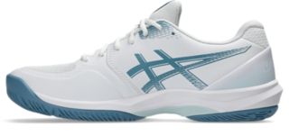 Image 4 of 8 of Men's WHITE/SABA BLUE COURT HUNTER FF Men's Indoor Shoes