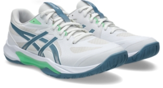 Image 2 of 8 of Men's WHITE/SABA BLUE GEL-TACTIC 13 Men's Indoor Shoes
