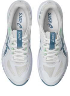 Image 6 of 8 of Men's WHITE/SABA BLUE GEL-TACTIC 13 Men's Indoor Shoes